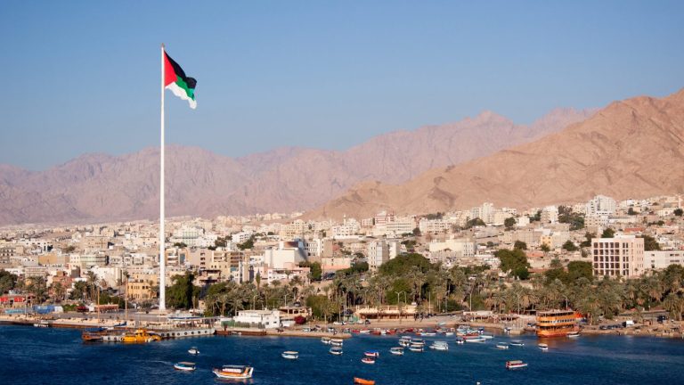 Flag of Jordan Flying
