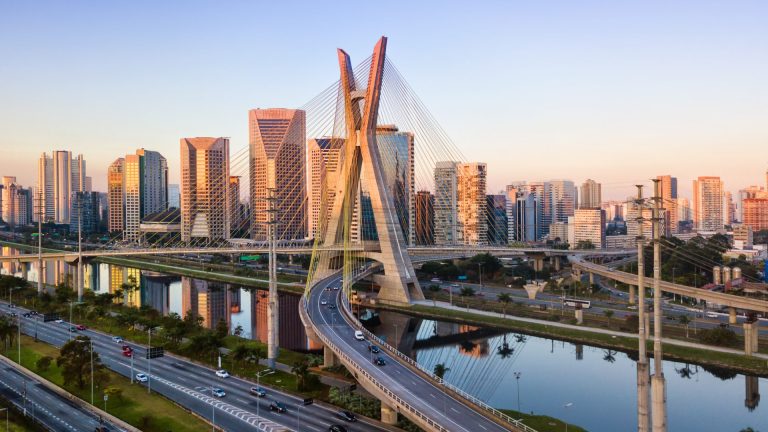 Sunset Over Brazilian City