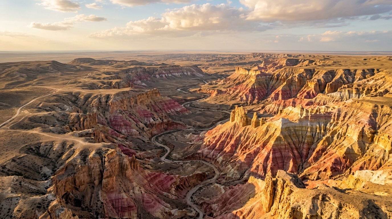 9D8N Beyond Turkmenistan Yangykala Canyon Landscape